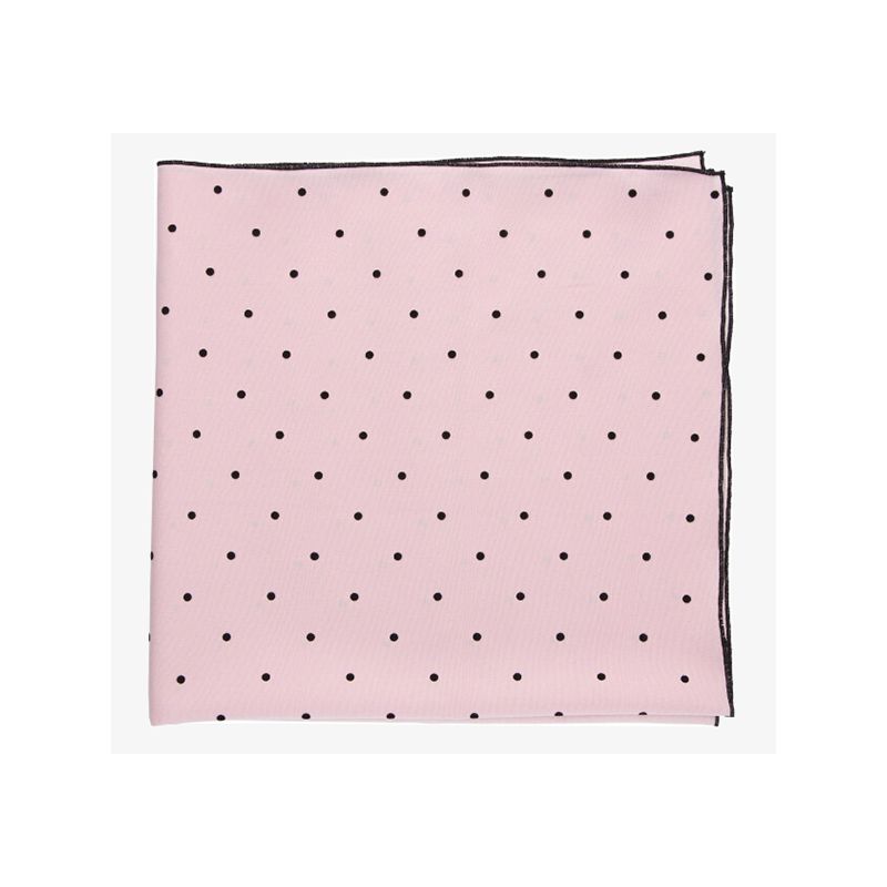 Foulard rose à pois noirs