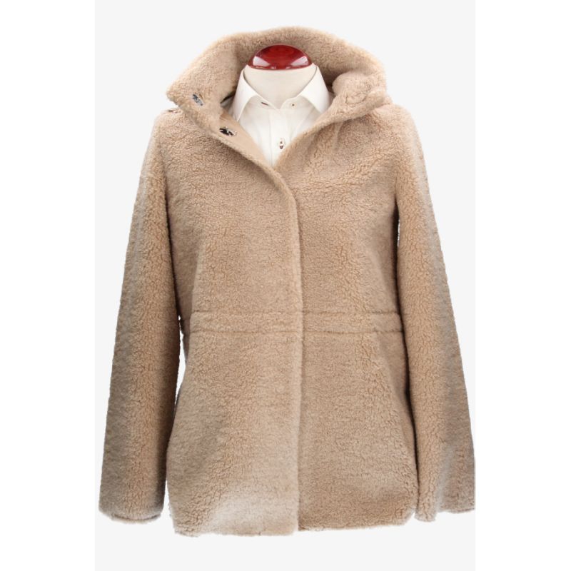 Cazadora con capucha reversible arena