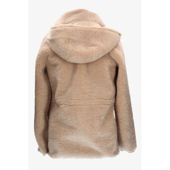 Cazadora con capucha reversible arena