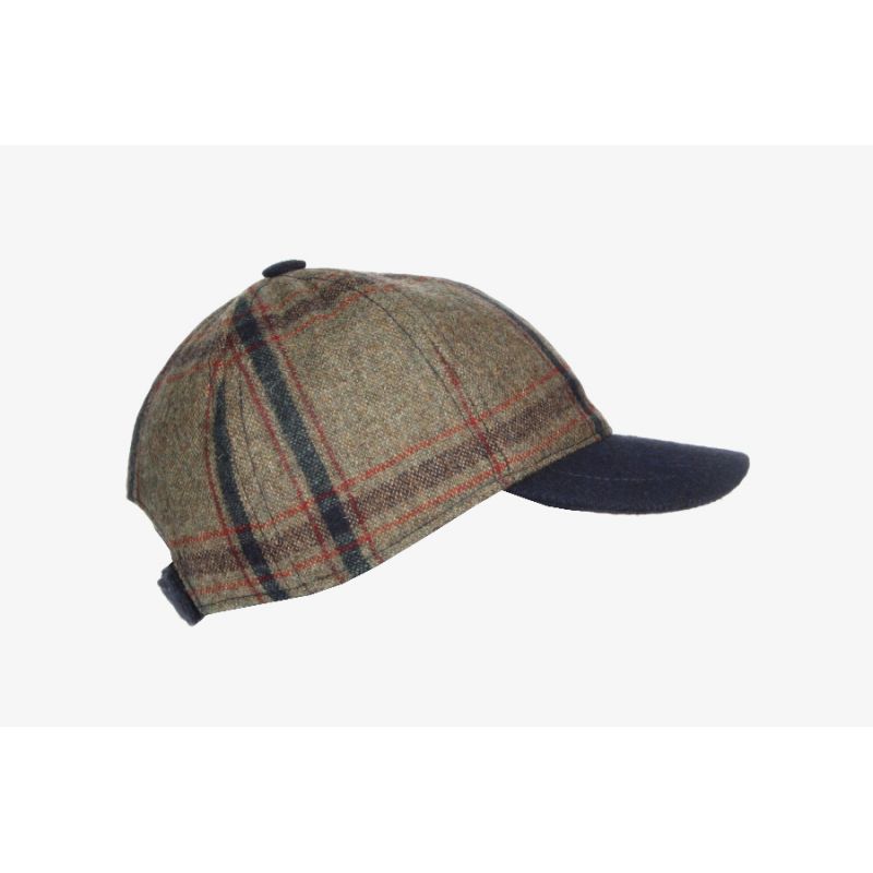 Gorra strike cuadros tonos beige visera azul