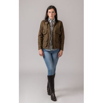 Chaqueta encerada Pockets camel