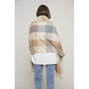 Poncho Apollo cuadros beige