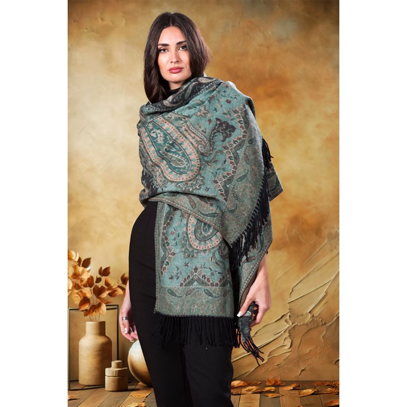 Pasmina cachemire verde