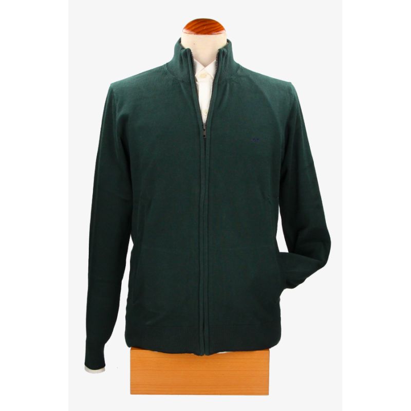 Camisola com fecho básico cor de verde