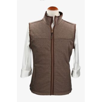 Gilet en chevrons polaire camel