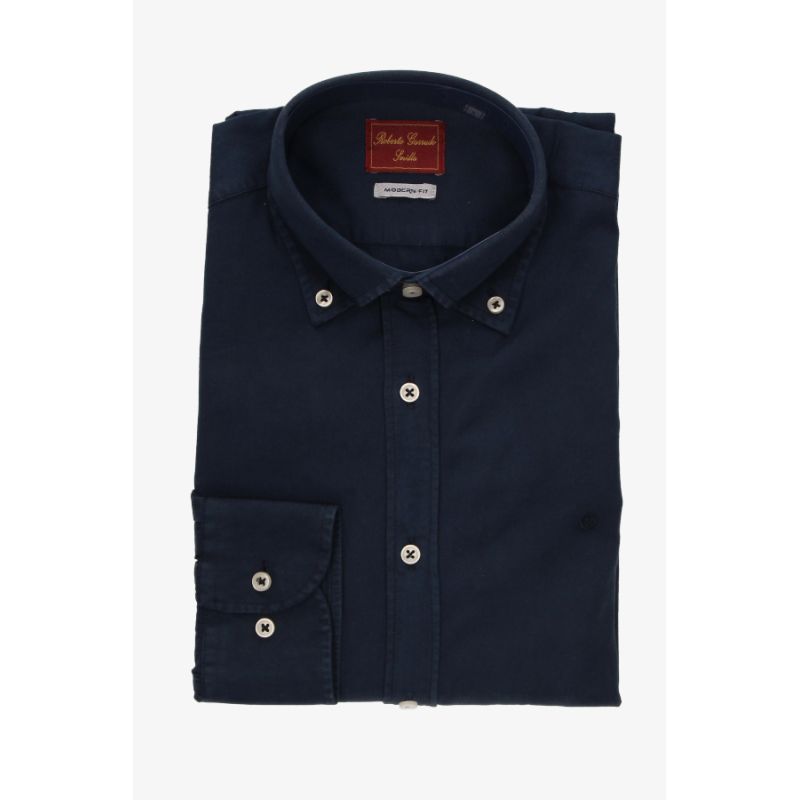 Camisa lisa azul marino