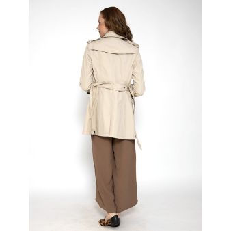 Gabardine à double boutonnage couleur pierre