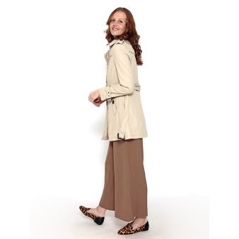 Gabardine à double boutonnage couleur pierre