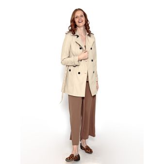 Gabardine à double boutonnage couleur pierre
