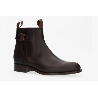 Short boot with gusset and buckle in chestnut calf Valverde del Camino