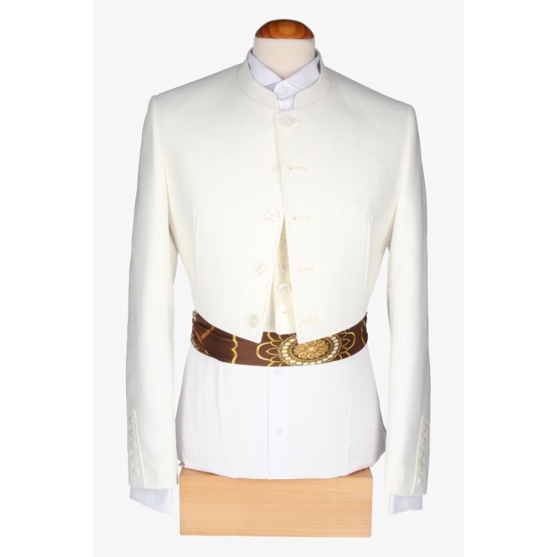 Chaqueta y chalequillo blanco roto