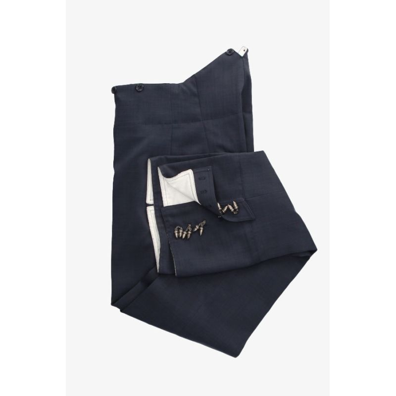 Calça cairel forrada elástica azul-marinho