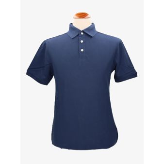 Polo en coton bleu marine