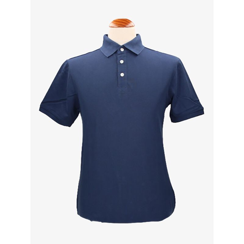 Polo de algodão azul-marinho