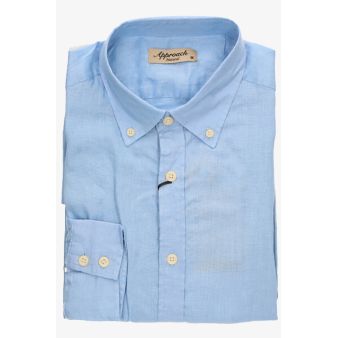 Camisa lino celeste