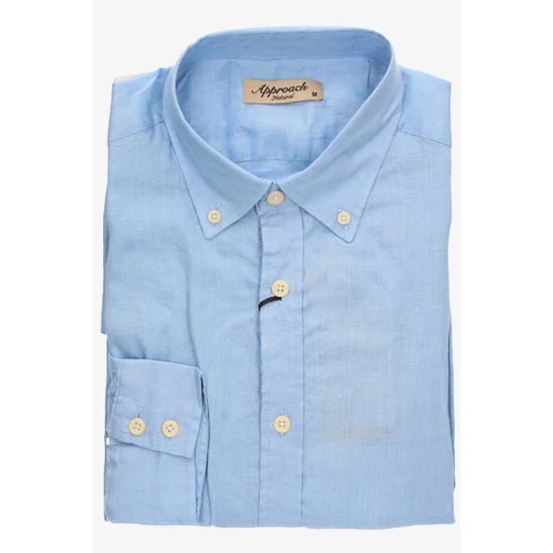 Camisa lino celeste