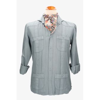 Chemise cubaine pétrole