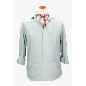 Camisa Cubana verde empolvado