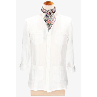 Camisa Cubana lino blanca
