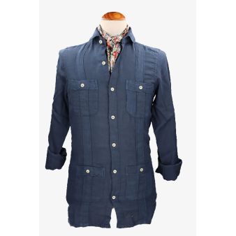 Camisa Cubana de linho branca