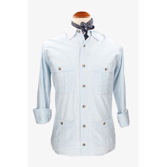 Chemise cubaine à rayures...
