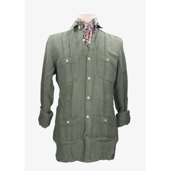 Camisa Cubana lino kaki