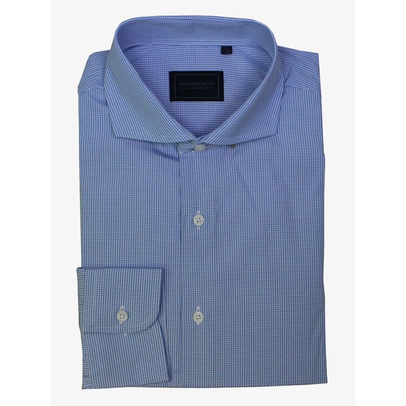 Camisa de vestir vichy azul