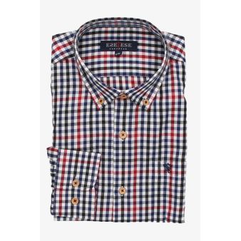 Camisa cuadros azul y rojo