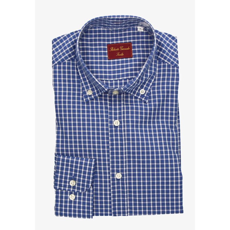 Camisa popelon cuadros azul