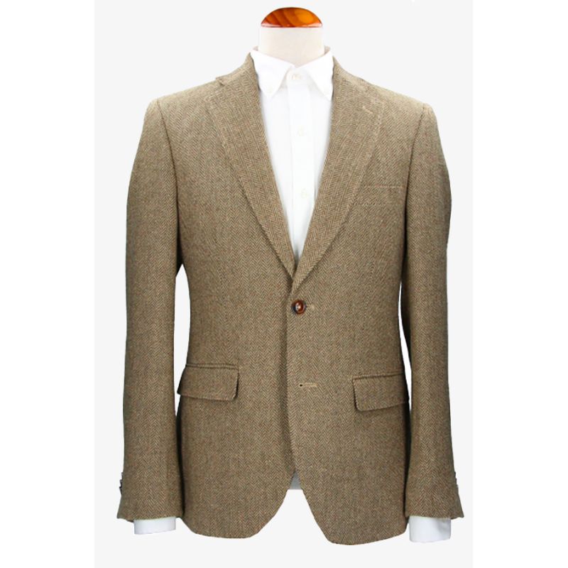 Blazer de espinha de peixe bege