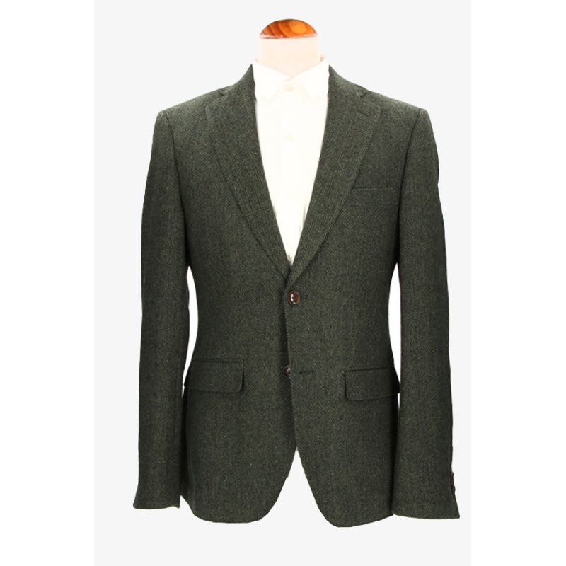 Blazer de espinha de peixe verde