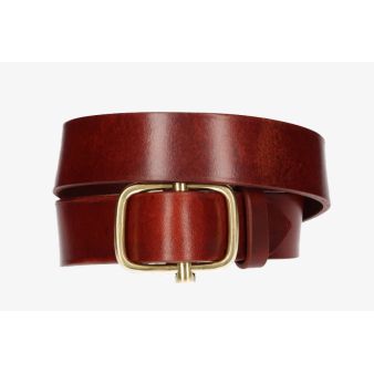 Ceinture à boucle coulissante en cuir foncé