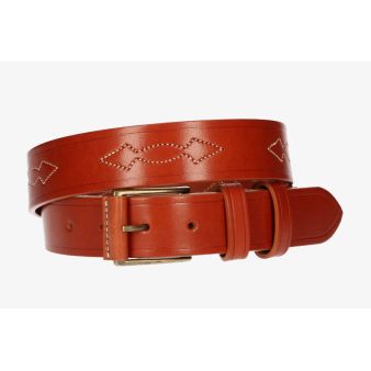 Patterned leather belt