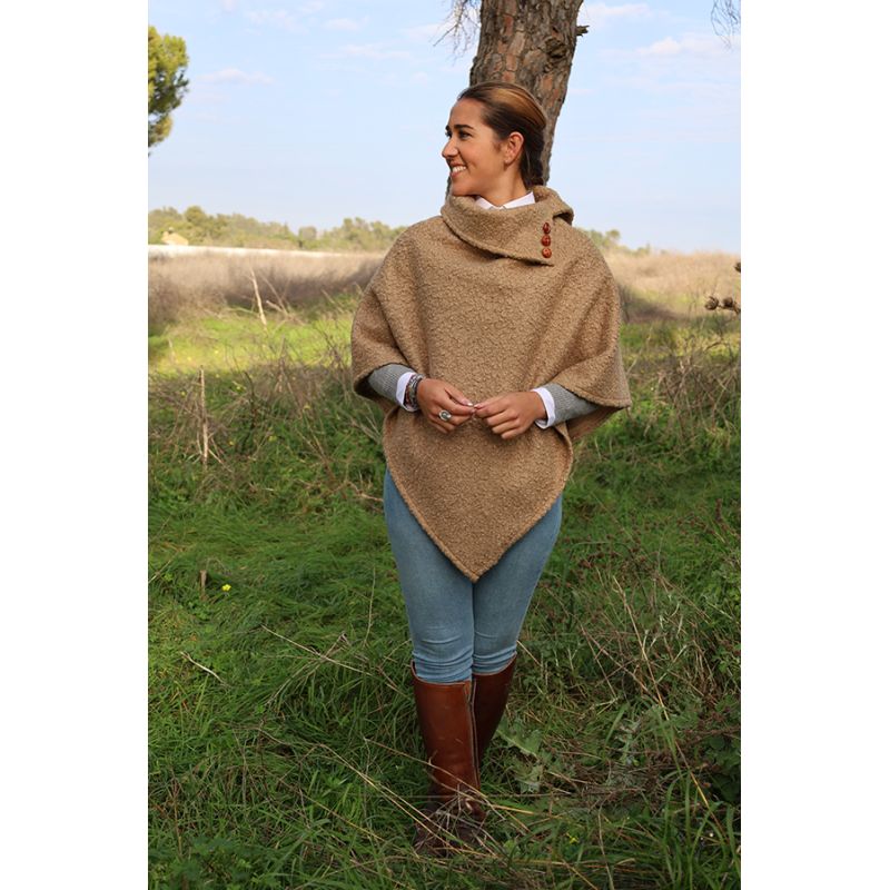 Poncho Toffee beige