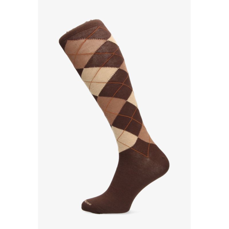 Calceta intarsia marrón