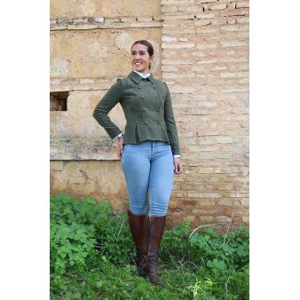 Chaqueta Paris antelina verde