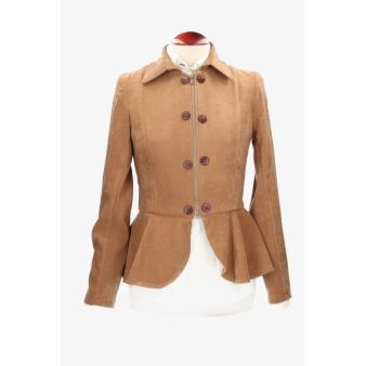 Veste Tavira en antelina camel