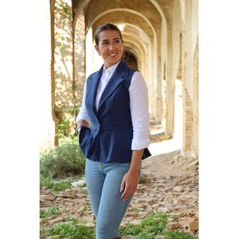 Chaleco Oporto antelina azul