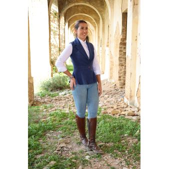 Chaleco Oporto antelina azul