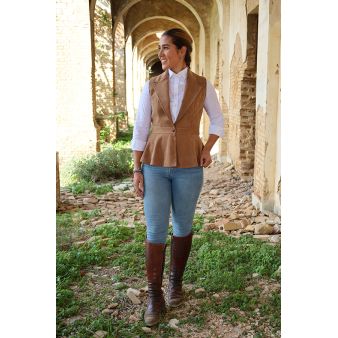 Chaleco Oporto antelina camel