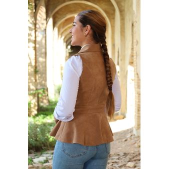 Chaleco Oporto antelina camel
