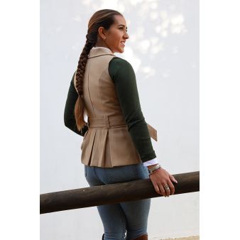 Chaleco Pandora antelina camel