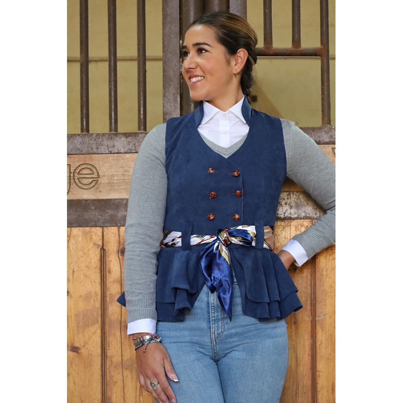 Chaleco Galatea antelina azul
