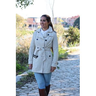 Gabardine à double boutonnage couleur pierre