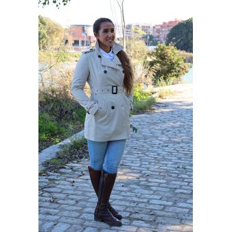 Gabardine à double boutonnage couleur pierre