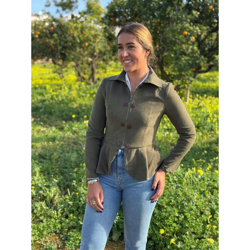 Veste Tavira en antelina verde