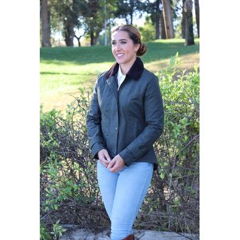 Chaqueta encerada Ambre verde