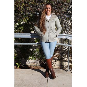Cazadora con capucha reversible kaki