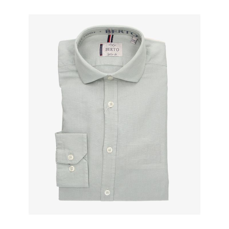 Camisa varilla lino verde