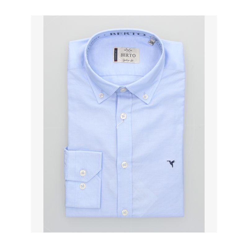 Camisa oxford lisa azul
